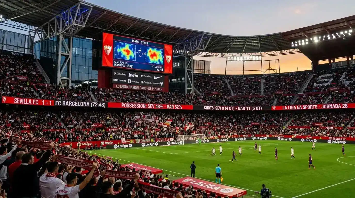 Gráfico de tendencias del mercado de apuestas deportivas en España con estadio de fondo